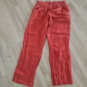 Orange linen Guess pants